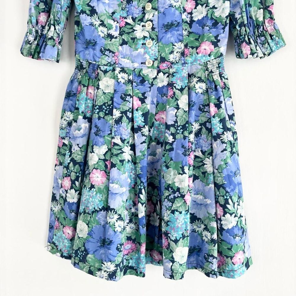 Beautiful Vintage Floral Cotton Austrian Dirndl Cottage Dress 0 2 4 XS Womens - Picture 5 of 6